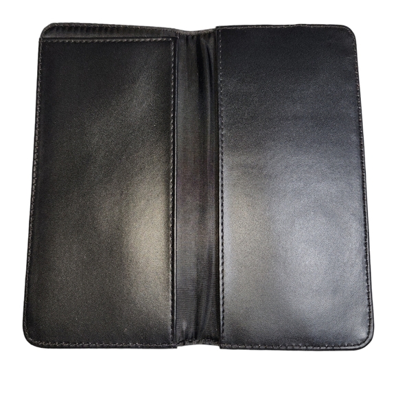 Kenneth Cole Reaction Black Vegan Leather Bifold Checkbook Wallet 6.5"X3"X0.25" - Picture 3 of 6